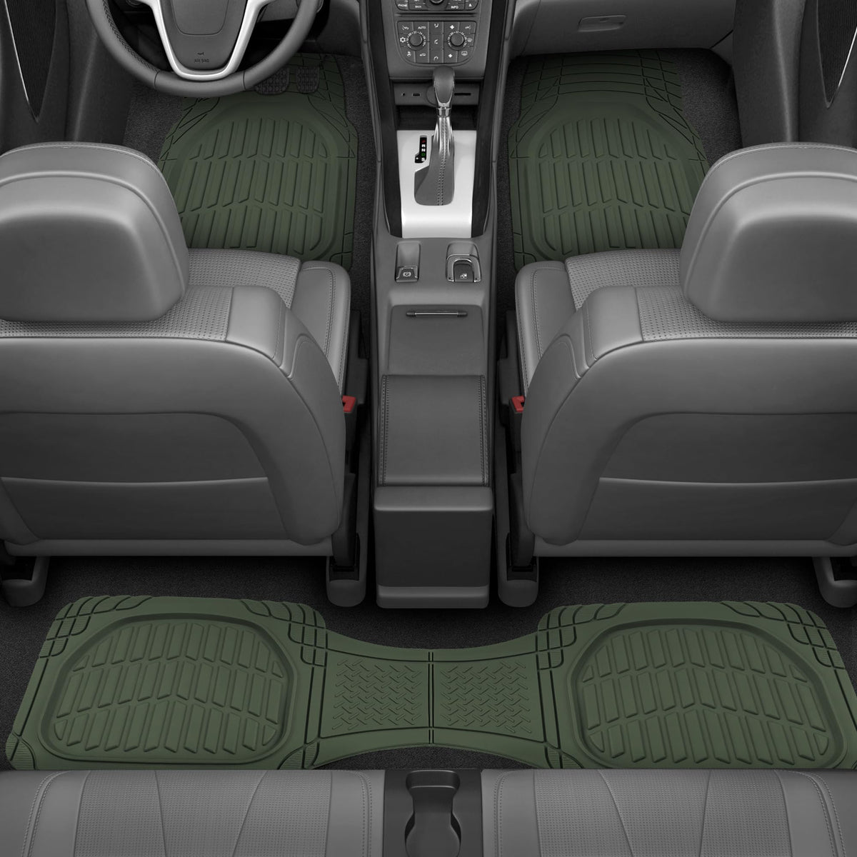 Motor Trend FlexTough Floor Mats for Cars, Black Deep Dish All-Weather Car Mats, Waterproof Trim-to Fit Automotive Floor Mats for Cars Trucks SUV, Universal Floor Liner Car Accessories Jansha Store