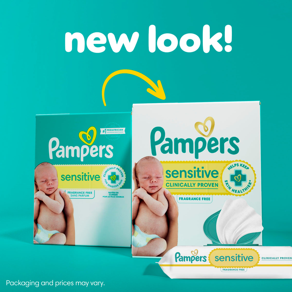 Pampers Sensitive Baby Wipes, Unscented, Fragrance Free, Clinically Proven, Water Based, Hypoallergenic, Multi-Use, Hand Wipes, 1008 Wipes Total (18X Flip-Top Packs) Jansha Store