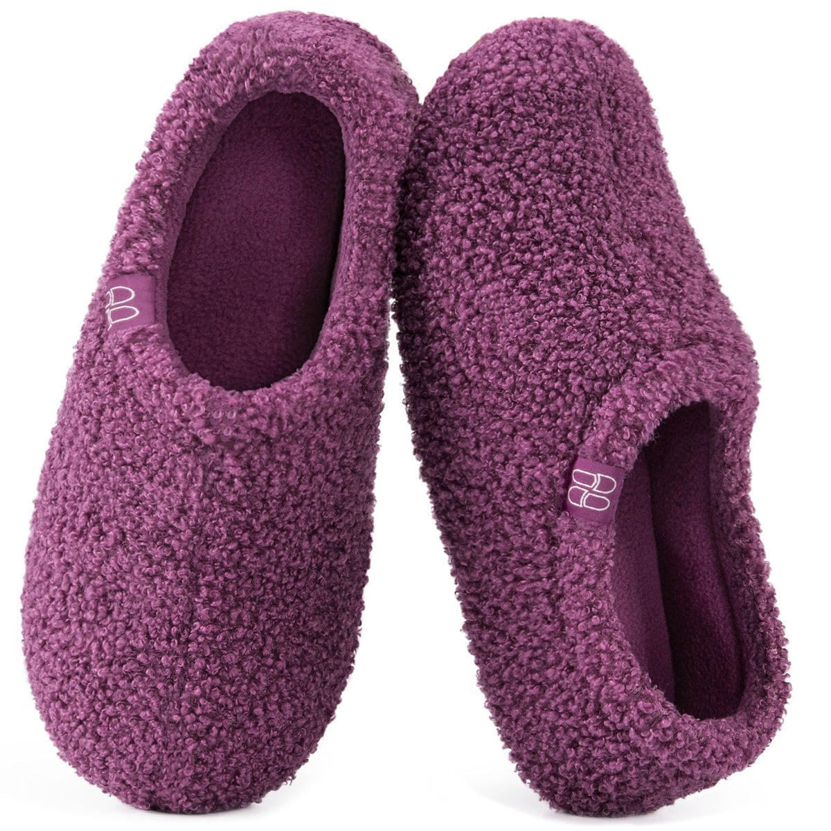HomeTop Women's Fuzzy Curly Fur Fleece Lining Memory Foam Loafer Slippers Jansha Store
