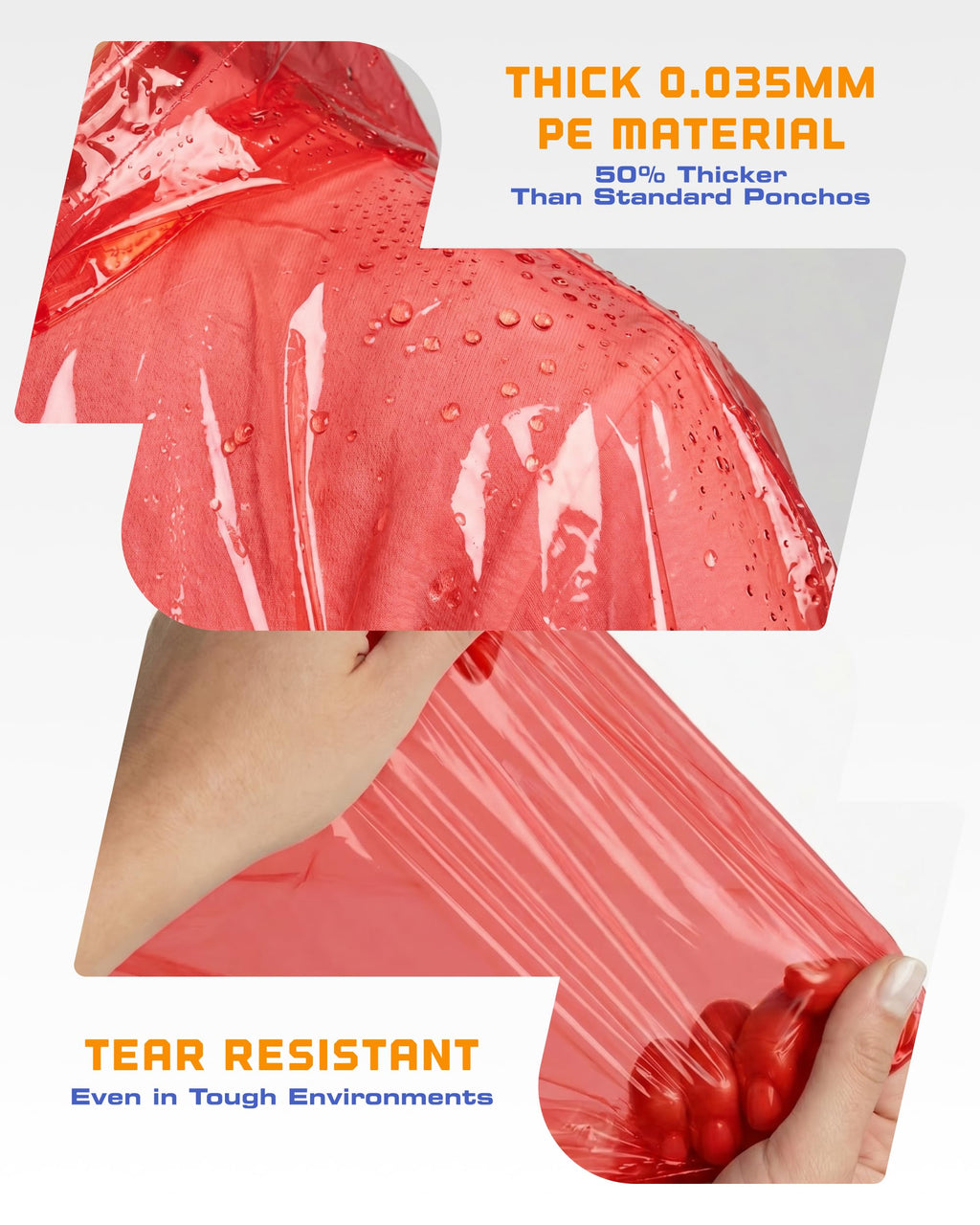 Hagon PRO Disposable Rain Ponchos for Adults, Hooded Poncho, Family 5 Pack Jansha Store