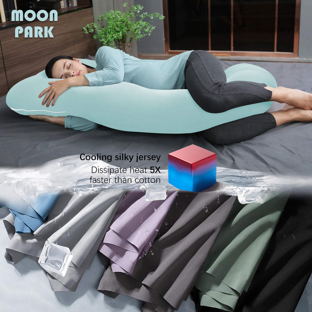 MOON PARK Pregnancy Pillows for Sleeping - U Shaped Full Body Maternity Pillow with Removable Cover - Support for Back, Legs, Belly, HIPS - 65 Inch - Purple Jansha Store