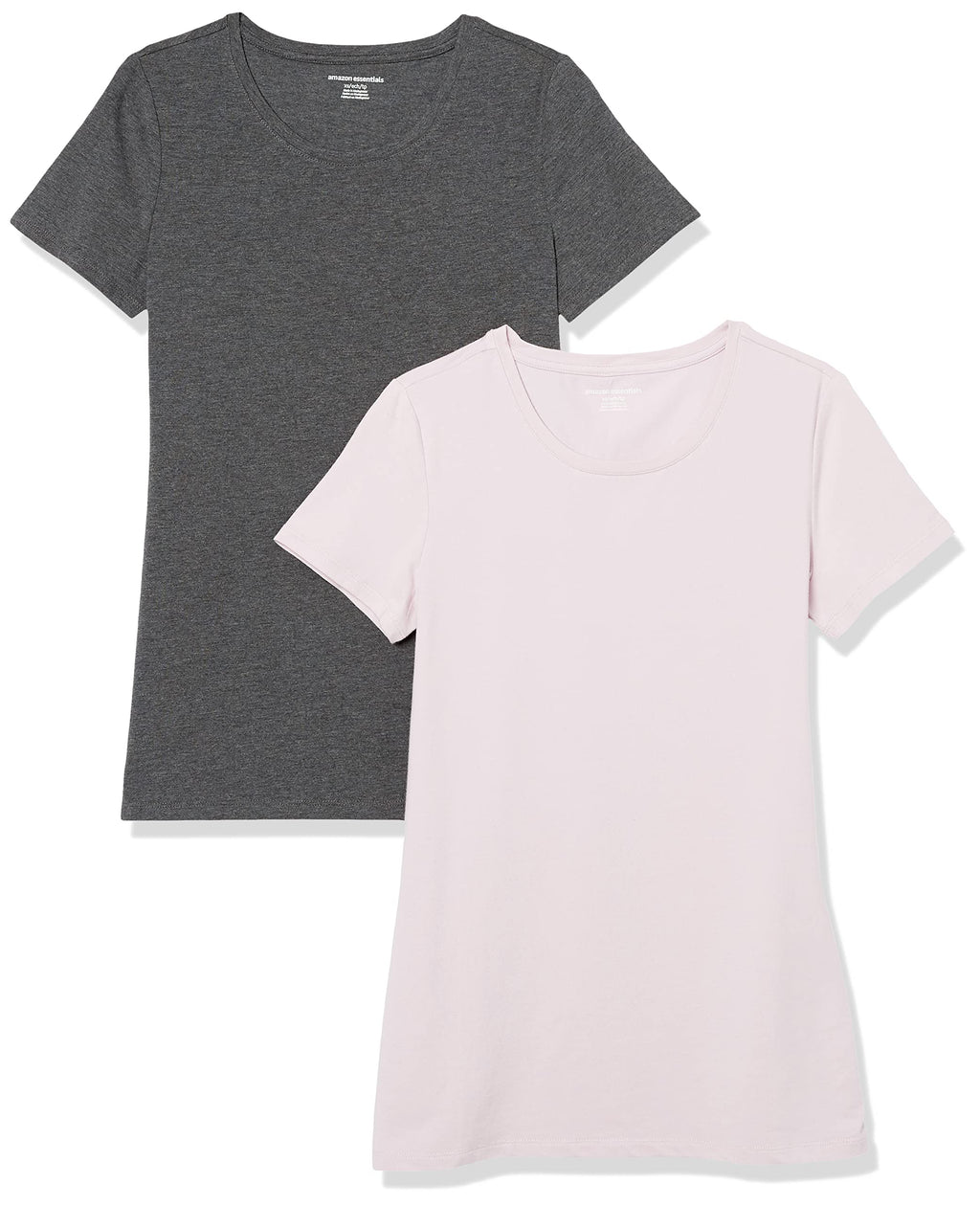 Amazon Essentials Women's Regular-Fit Short-Sleeve T-Shirt (V-Neck or Crewneck), Cotton Modal Blend, Pack of 2 Jansha Store