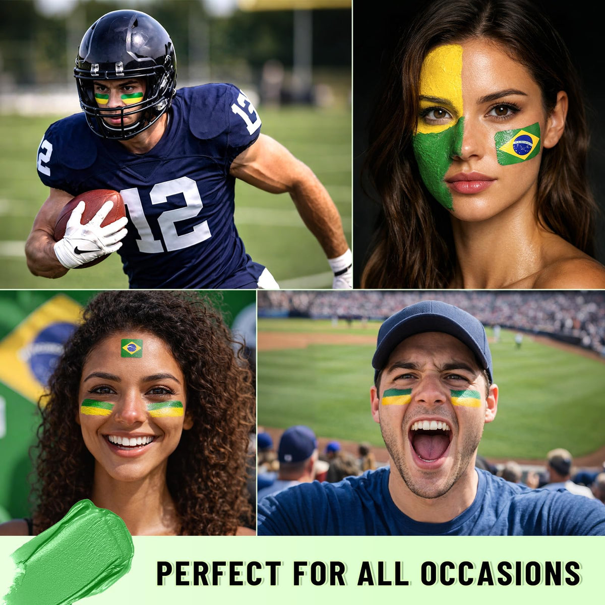 BADCOLOR Black Cream-Blendable Face Body Paint Stick for Adults Children Eye Black Softball Football Baseball Sports , Non-Toxic Hypoallergenic for Halloween SFX Makeup Cosplay Joker Costume Parties Jansha Store