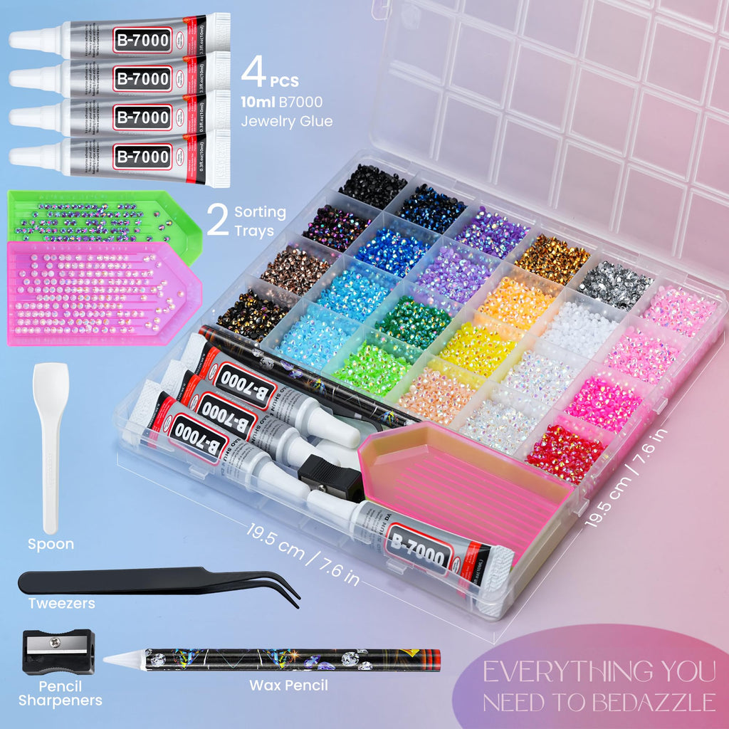 40000 Pcs Resin Jelly Rhinestones for Bedazzling, All-in-One Kit Jansha Store
