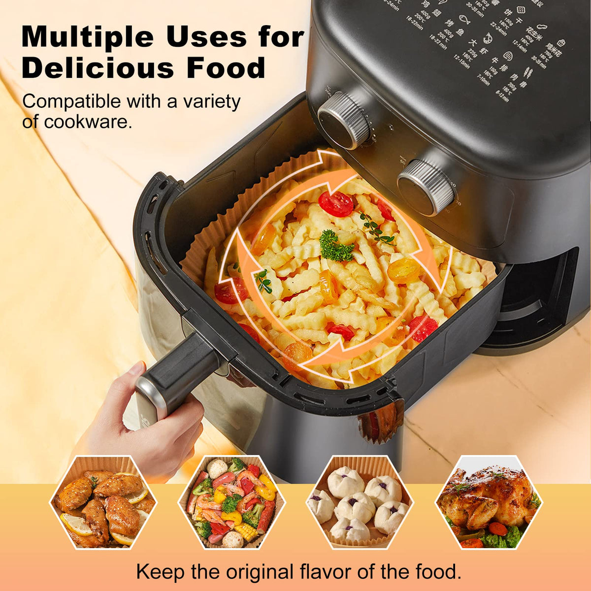 Air Fryer Liners Disposable, 100Pcs Parchment Paper 6.5" Square for 3-5QT Jansha Store