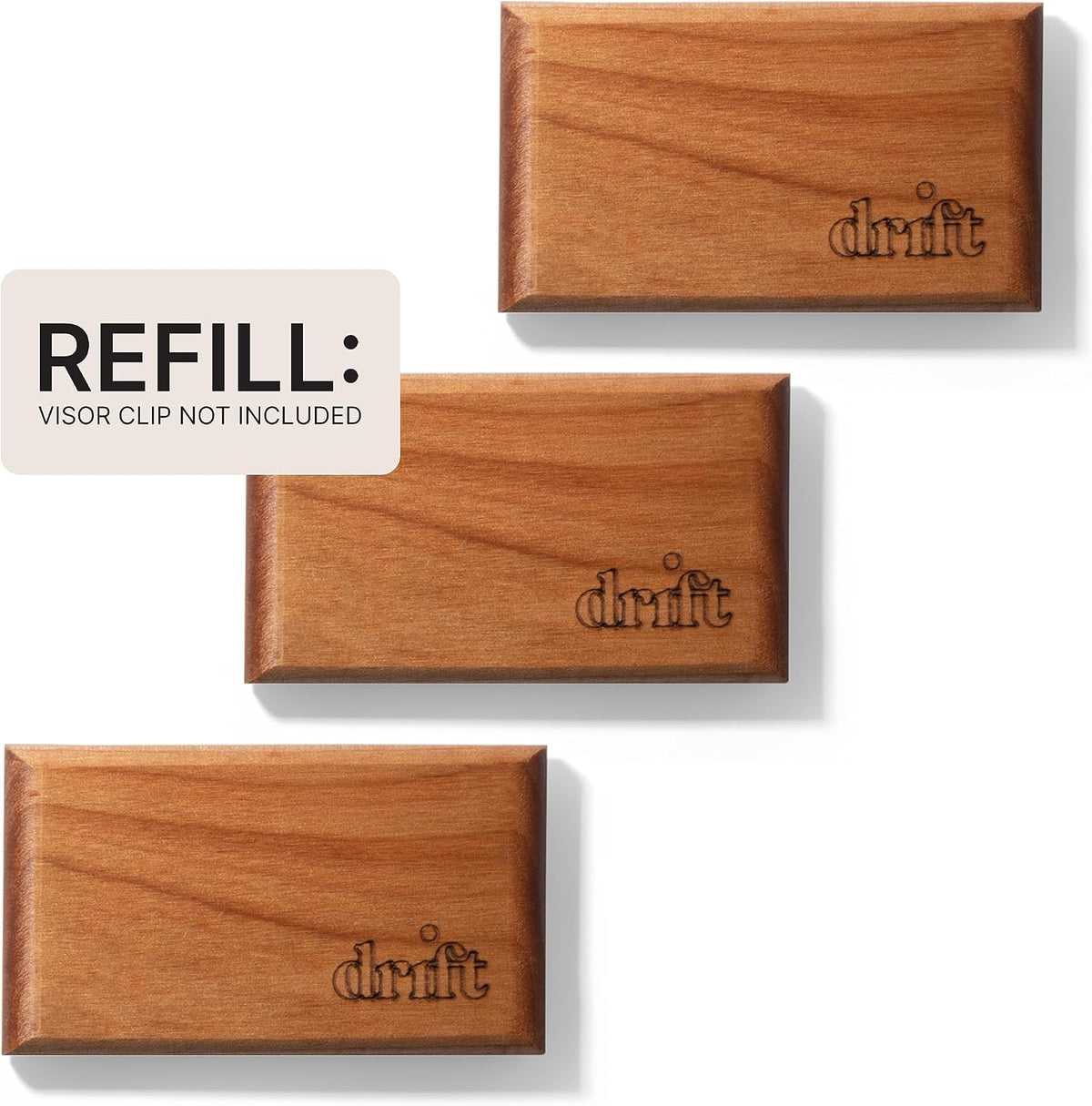 Drift Car Air Freshener - The Original Wood Air Freshener - Car Odor Eliminator - Long Lasting Scent - Essential Oils - Clean Ingredients - Amber Scent 3 Pack Refill - NO CLIP INCLUDED Jansha Store