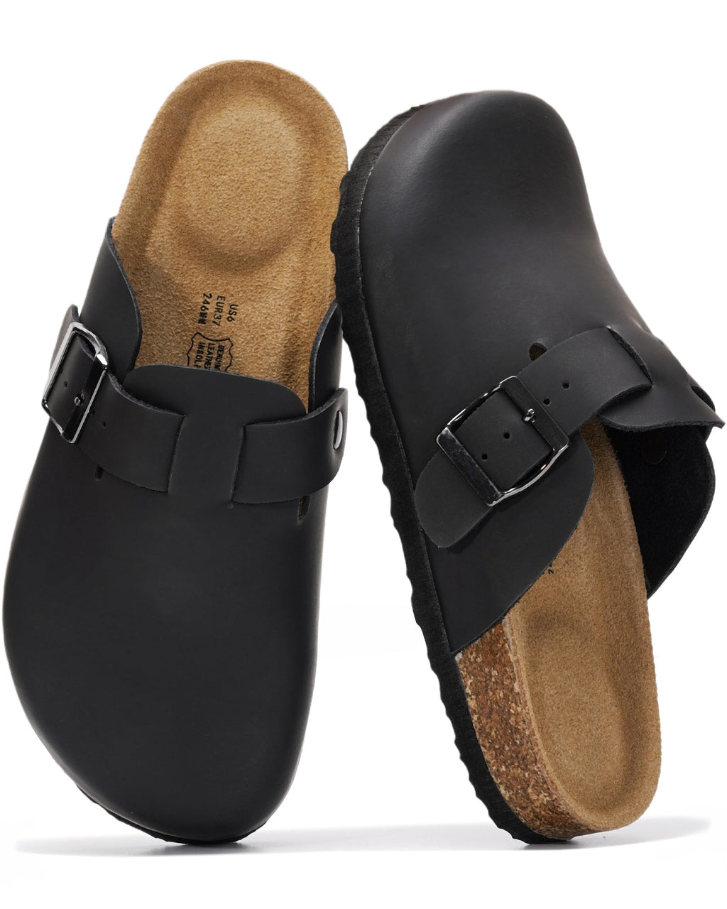 Project Cloud 100% Genuine Leather Womens Cork Footbed Clogs for Women Jansha Store