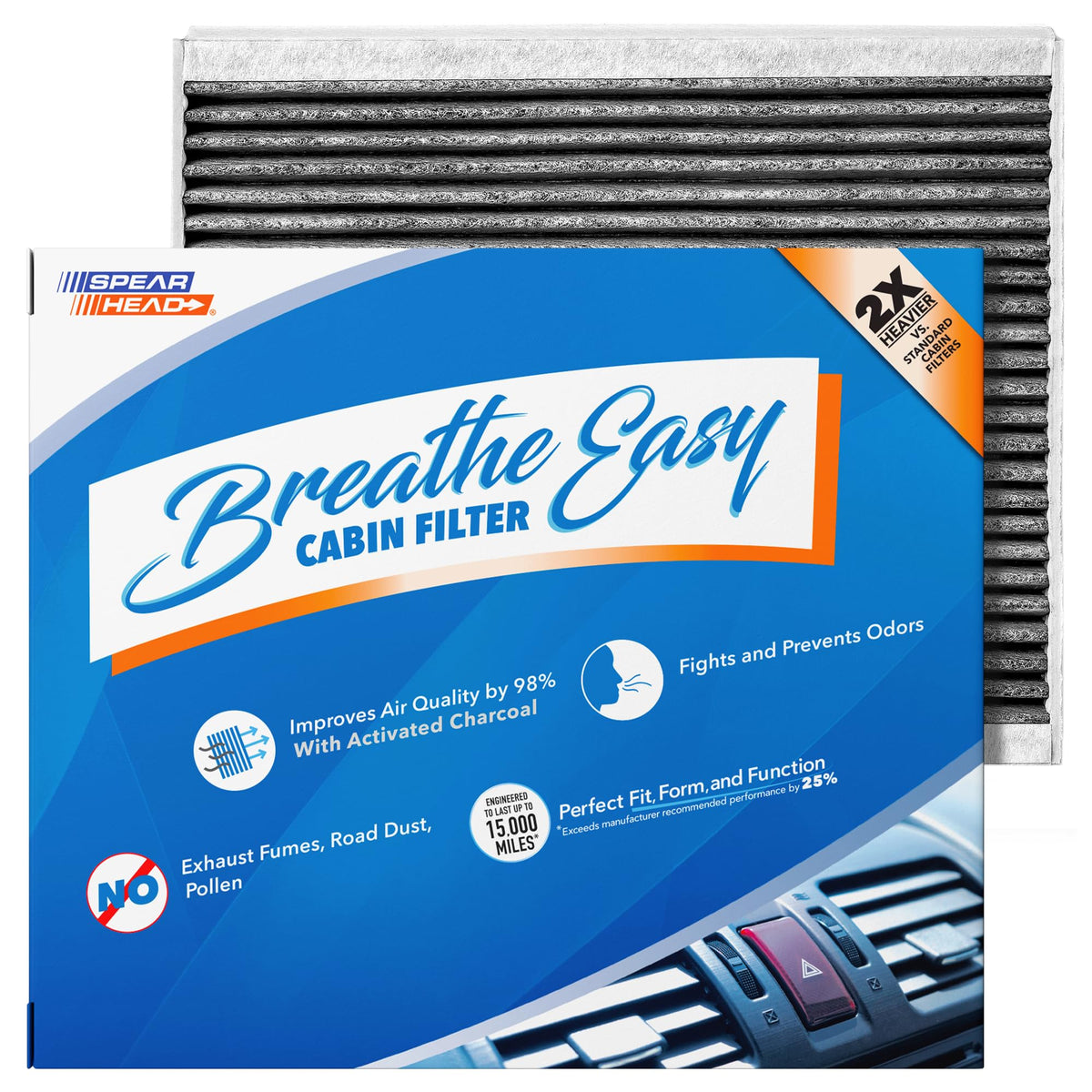 Spearhead Odor Defense Breathe Easy AC & Heater Cabin Air Filter (BE-157) Jansha Store