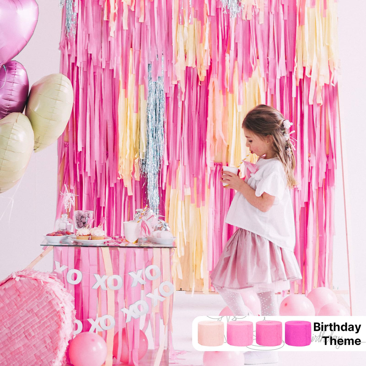 PartyWoo Pastel Crepe Paper Streamers 6 Rolls 492 FT Streamers Jansha Store