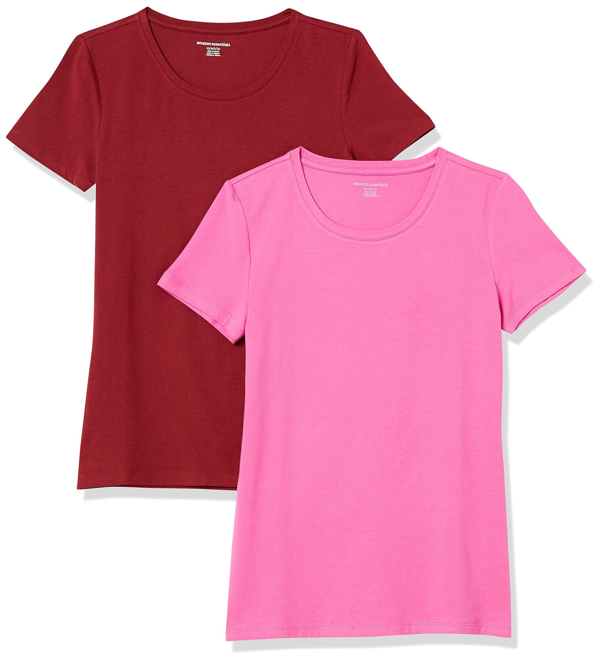 Amazon Essentials Women's Regular-Fit Short-Sleeve T-Shirt (V-Neck or Crewneck), Cotton Modal Blend, Pack of 2 Jansha Store