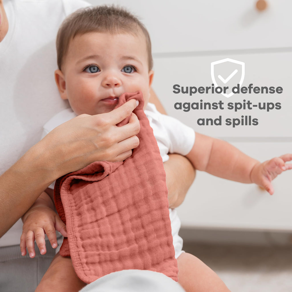 Comfy Cubs Muslin Burp Cloths 20x10" 6 Pack, Baby Burp Cloths - Cream Jansha Store
