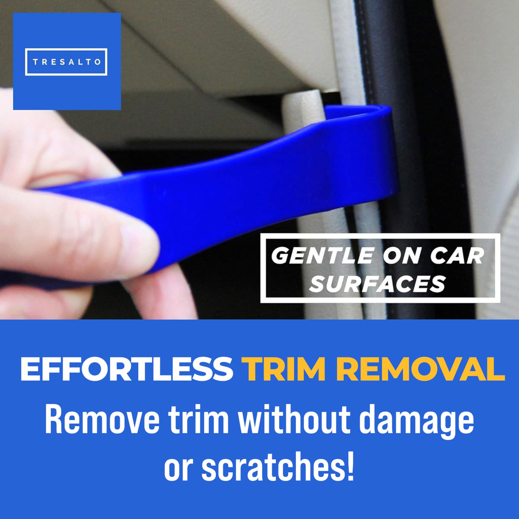 Tresalto Auto Trim Removal Tool Kit - 5 Piece set for Dash, Door Panel, Clip Remover - Scratch-Resist Nylon Pry Tools for Interior Car Trims Work - Panel Prying Tools Included - Blue Jansha Store