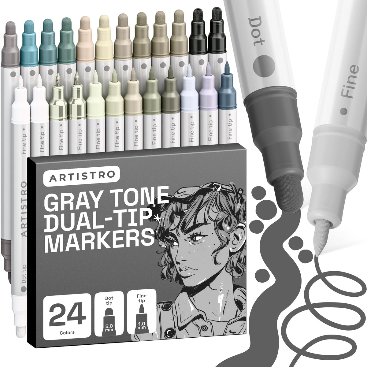 ARTISTRO 36 Multicolor Dual-Tip Acrylic Paint Marker Pens Jansha Store