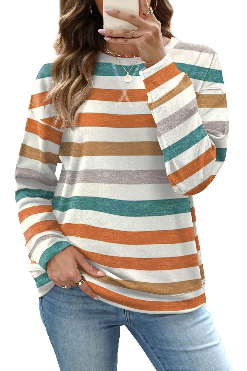 RUMIA Women's Crew Neck Sweatshirt Long Sleeve Tops for Women Fall Clothes Jansha Store