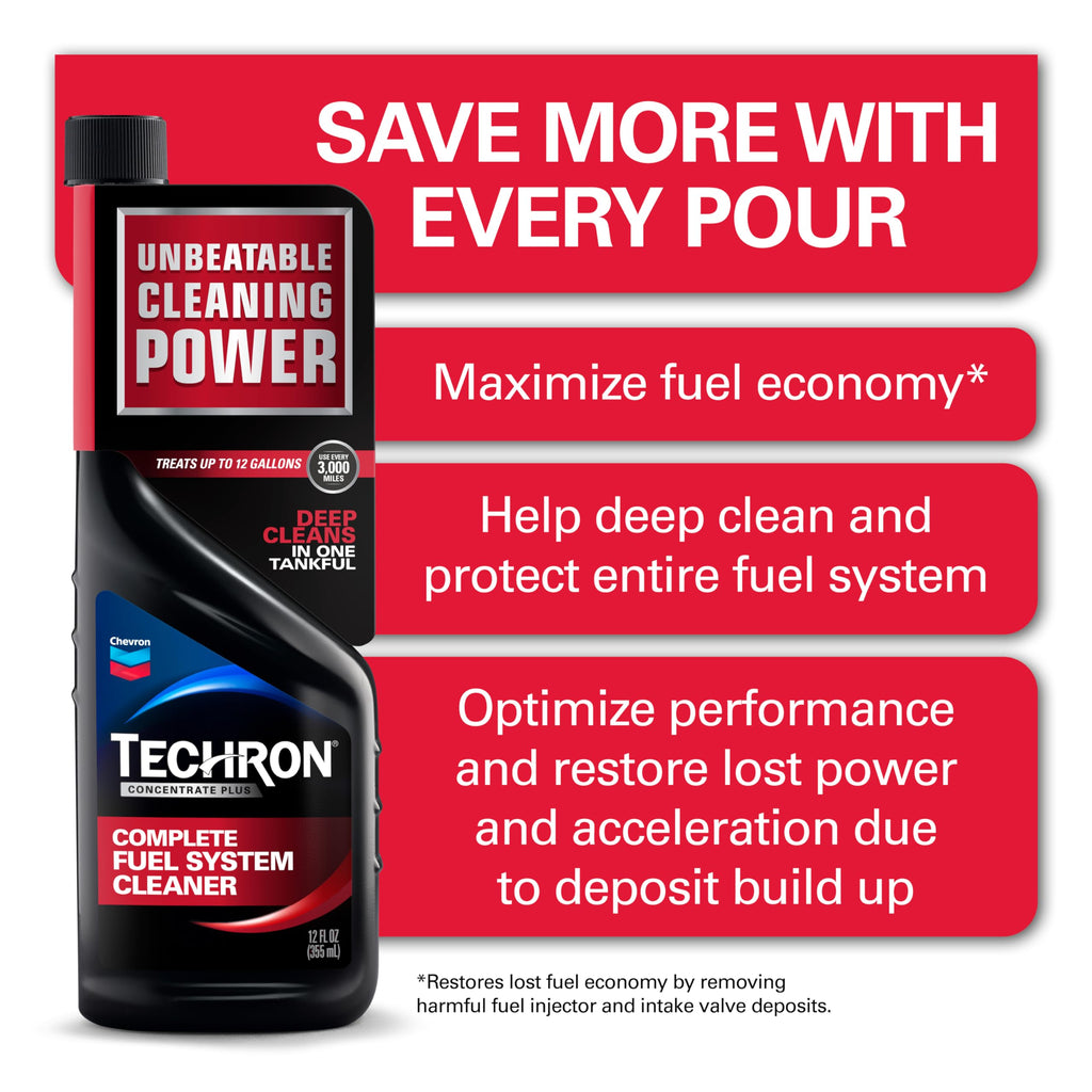 Chevron 65740-6PK 65740-CASE Techron Concentrate Plus Fuel System Cleaner - 20 oz., (Pack of 6) Jansha Store