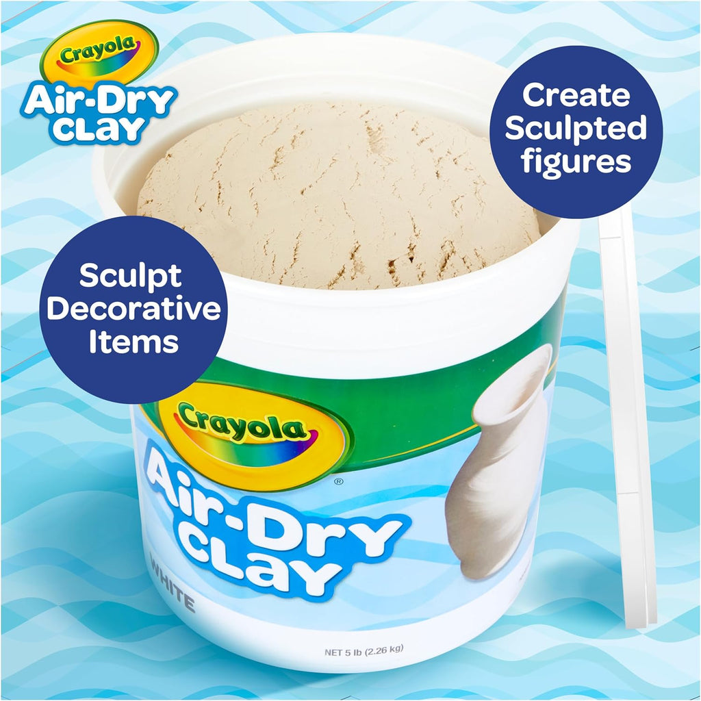 Crayola Air Dry Clay (5lbs), Teacher Supplies, Natural White Modeling Clay for Kids, Sculpting Material, Bulk Craft Supplies for Art Classrooms Jansha Store