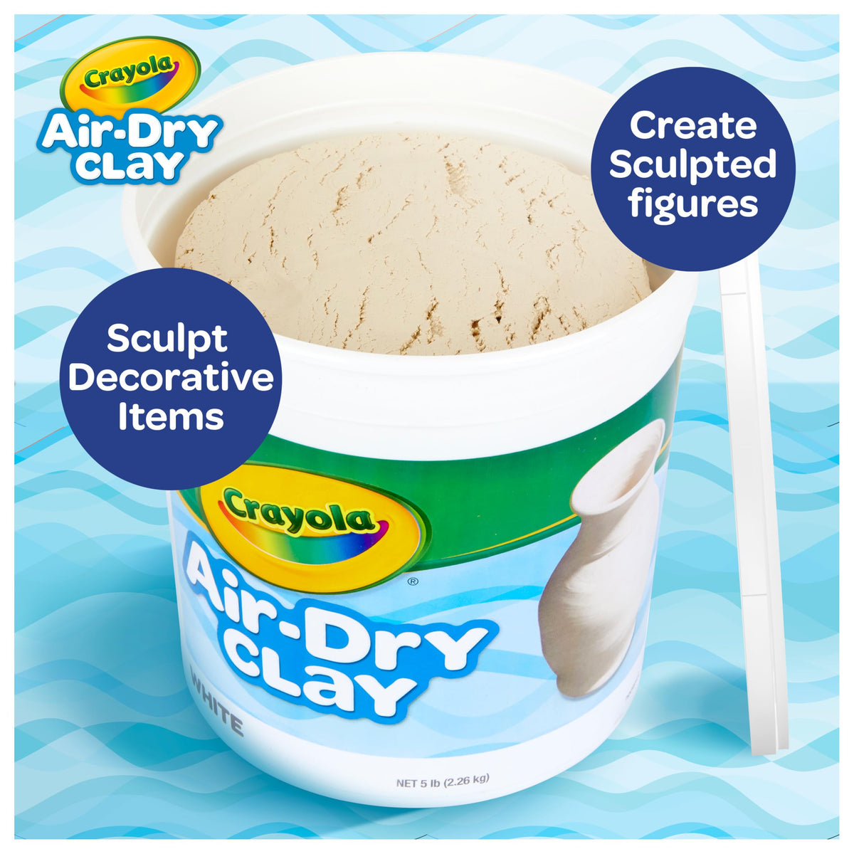 Crayola Air Dry Clay (5lbs), Teacher Supplies, Natural White Modeling Clay for Kids, Sculpting Material, Bulk Craft Supplies for Art Classrooms Jansha Store