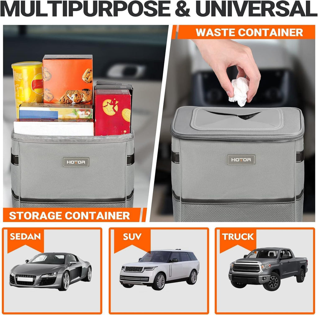 HOTOR Car Trash Can, Leakproof Car Organizer, 2-Gallon, Black Jansha Store