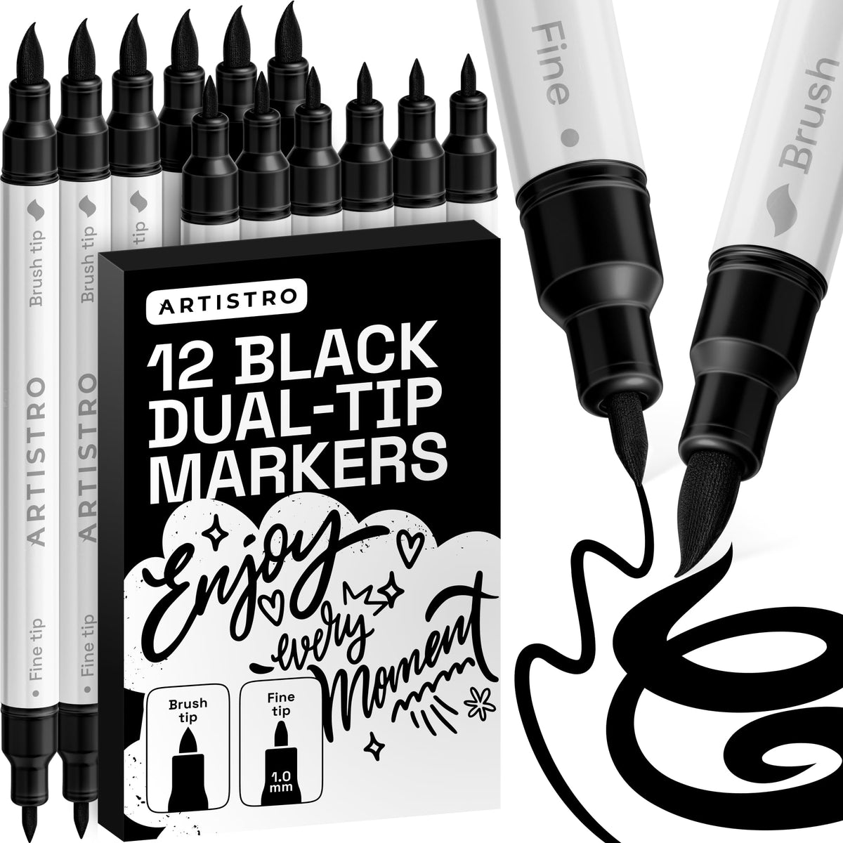ARTISTRO 36 Multicolor Dual-Tip Acrylic Paint Marker Pens for Drawing Jansha Store