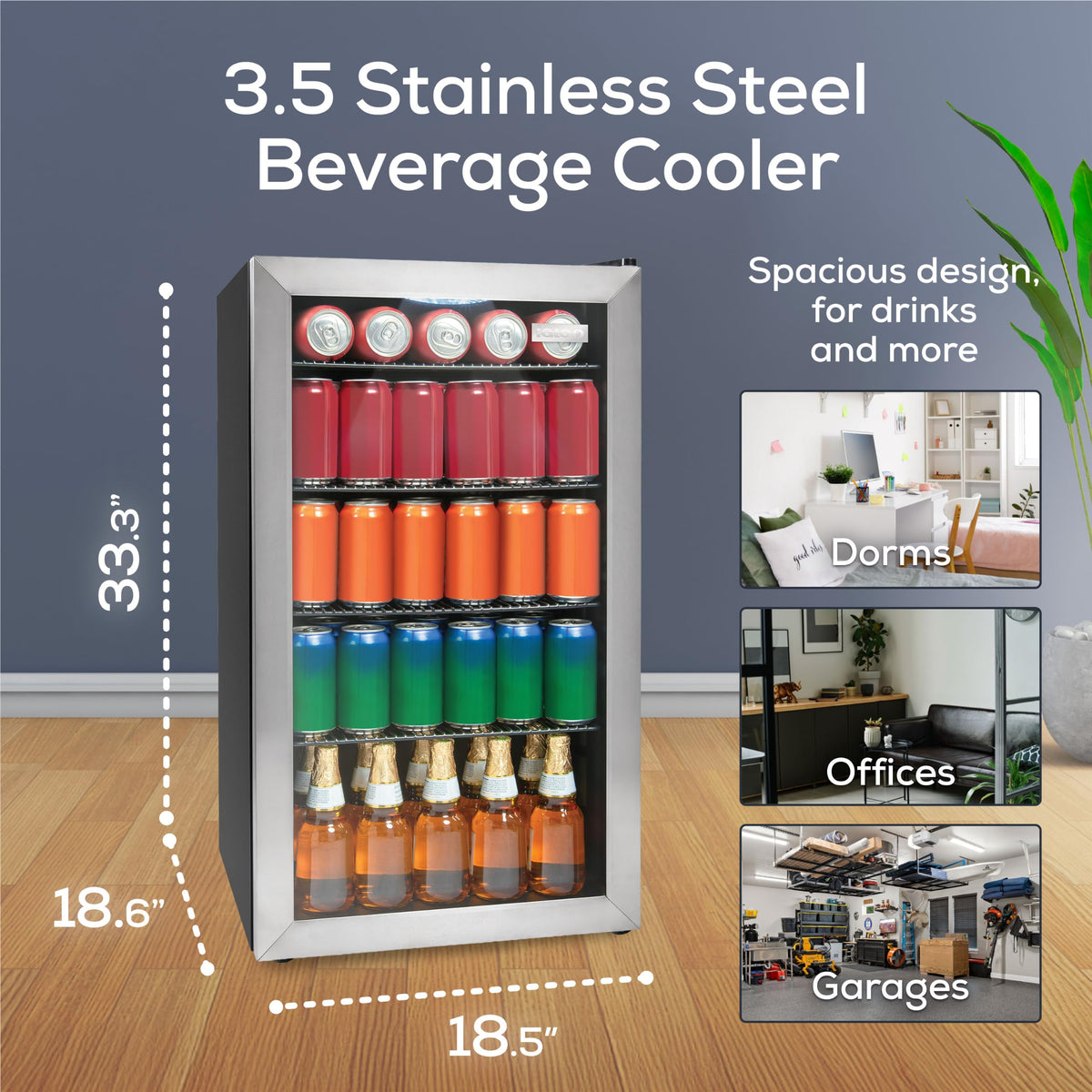 Igloo 3.2 Cu.Ft. Mini Fridge with Freezer - Single Door Compact Refrigerator with Glass Shelves for Homes, Dorms & Offices- Keep Snacks, Drinks & Frozen Foods Cool with Temperature Control Mini Fridge Jansha Store