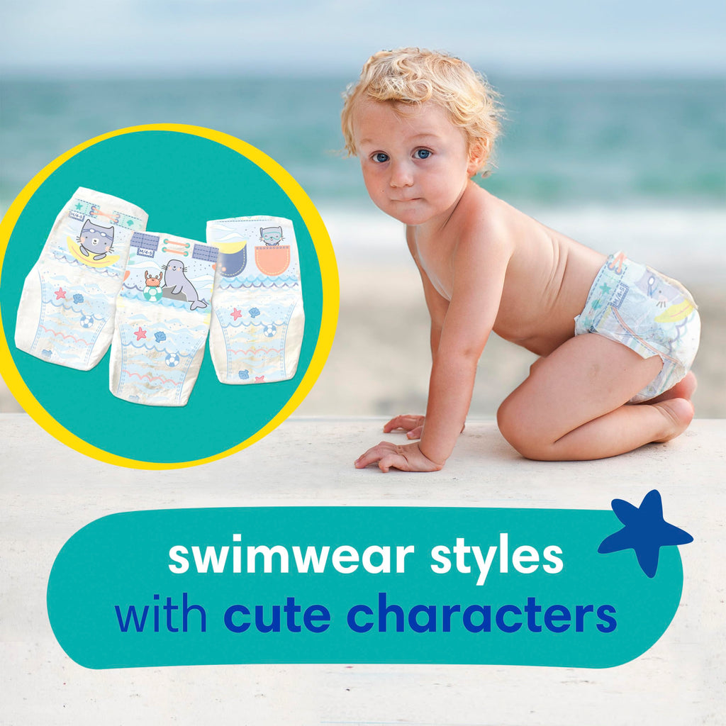 Pampers Splashers Swim Diapers, Size 4, 18 Count, Disposable Swim Diapers, Contains Mess, No Swell Jansha Store