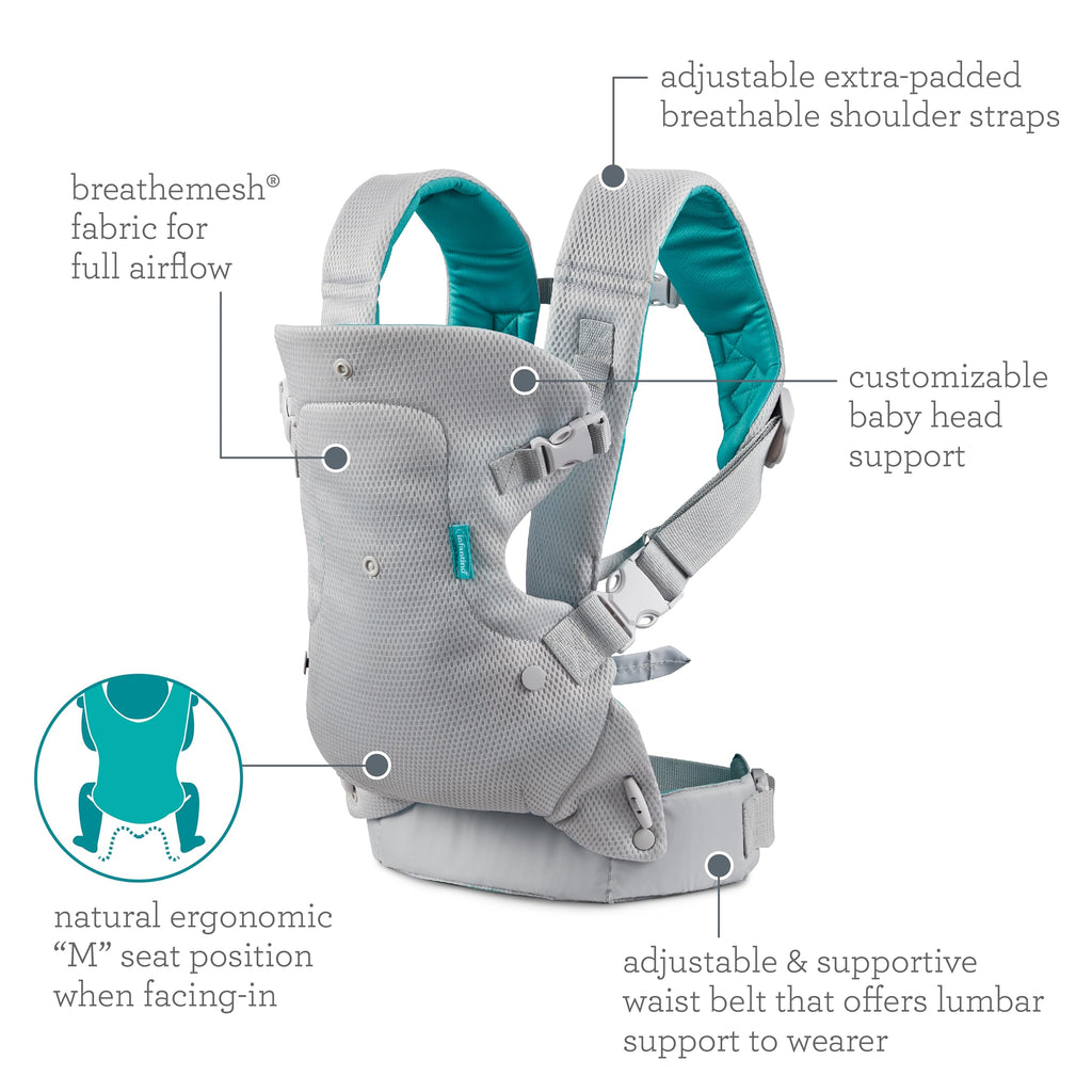 Infantino Flip 4-in-1 Baby Carrier Convertible Ergonomic, Rainbow Jansha Store