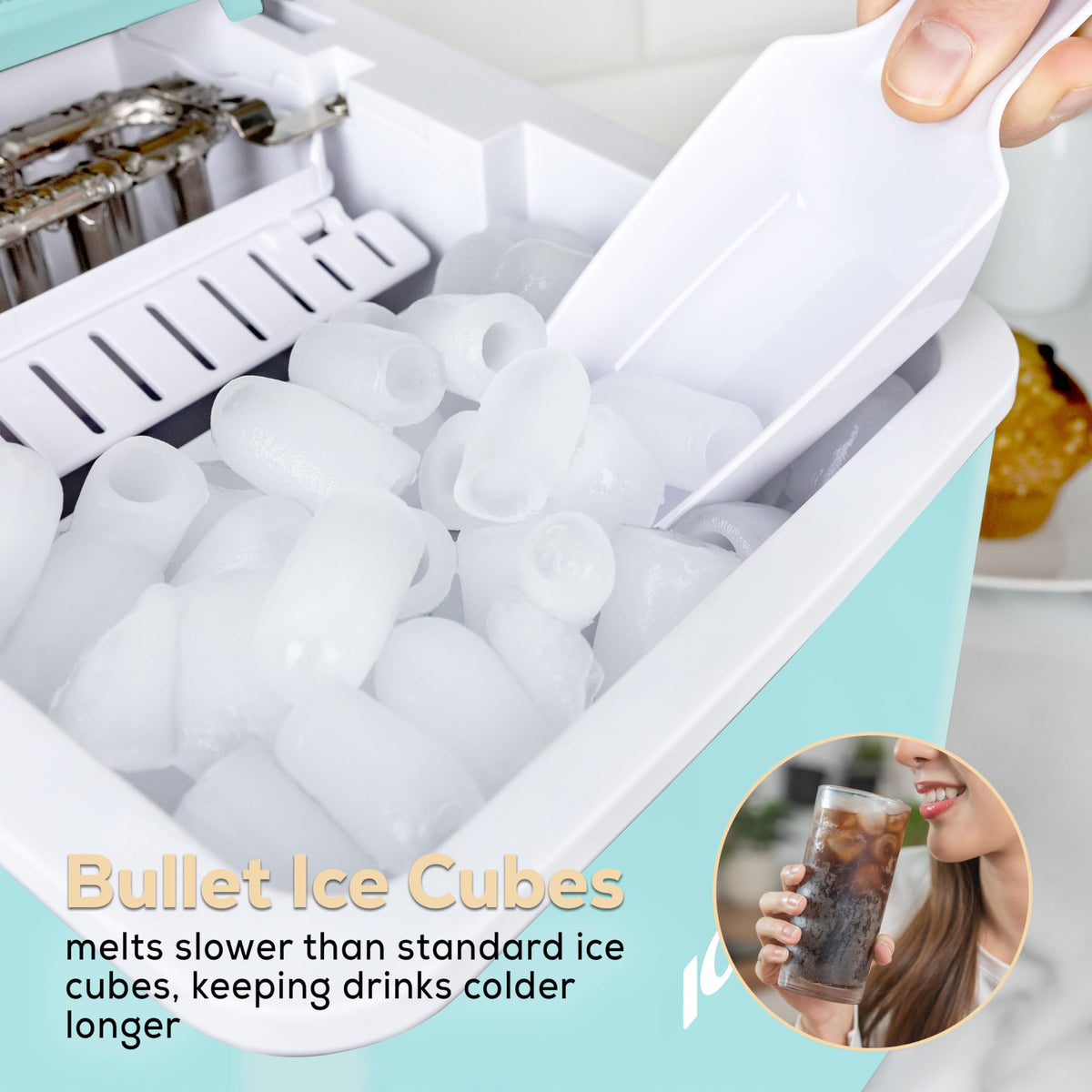 Igloo Portable Ice Maker with Scoop - Ice Maker with LED Control Panel & 1.5 Quart Water Tank - Stainless Ice Cube Maker Produces 26 Lbs. of Ice in 24 Hours with 9 Large or Small Cubes in 7 Minutes Jansha Store