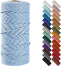 NOANTA Baby Blue Macrame Cord 3mm x 109yards, Cotton Rope Macrame Yarn Jansha Store
