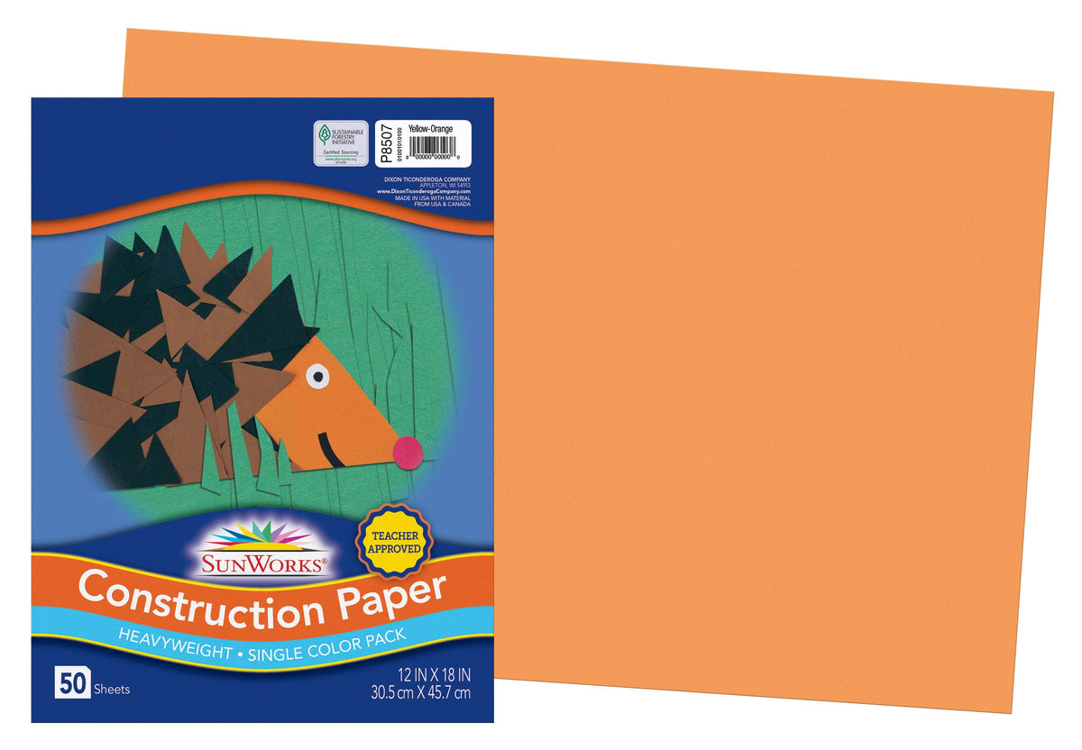 Prang (Formerly SunWorks) Construction Paper, 10 Assorted Colors, 12" x 18", 50 Sheets Jansha Store