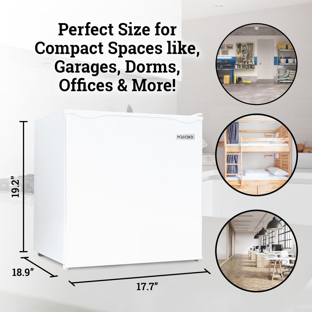 Igloo 3.2 Cu.Ft. Mini Fridge with Freezer - Single Door Compact Refrigerator with Glass Shelves for Homes, Dorms & Offices- Keep Snacks, Drinks & Frozen Foods Cool with Temperature Control Mini Fridge Jansha Store