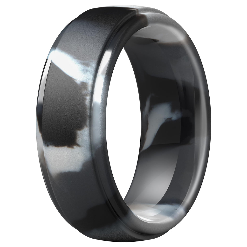 ThunderFit Silicone Rings for Men, Step Edge Rubber Wedding Bands 10mm Wide Jansha Store