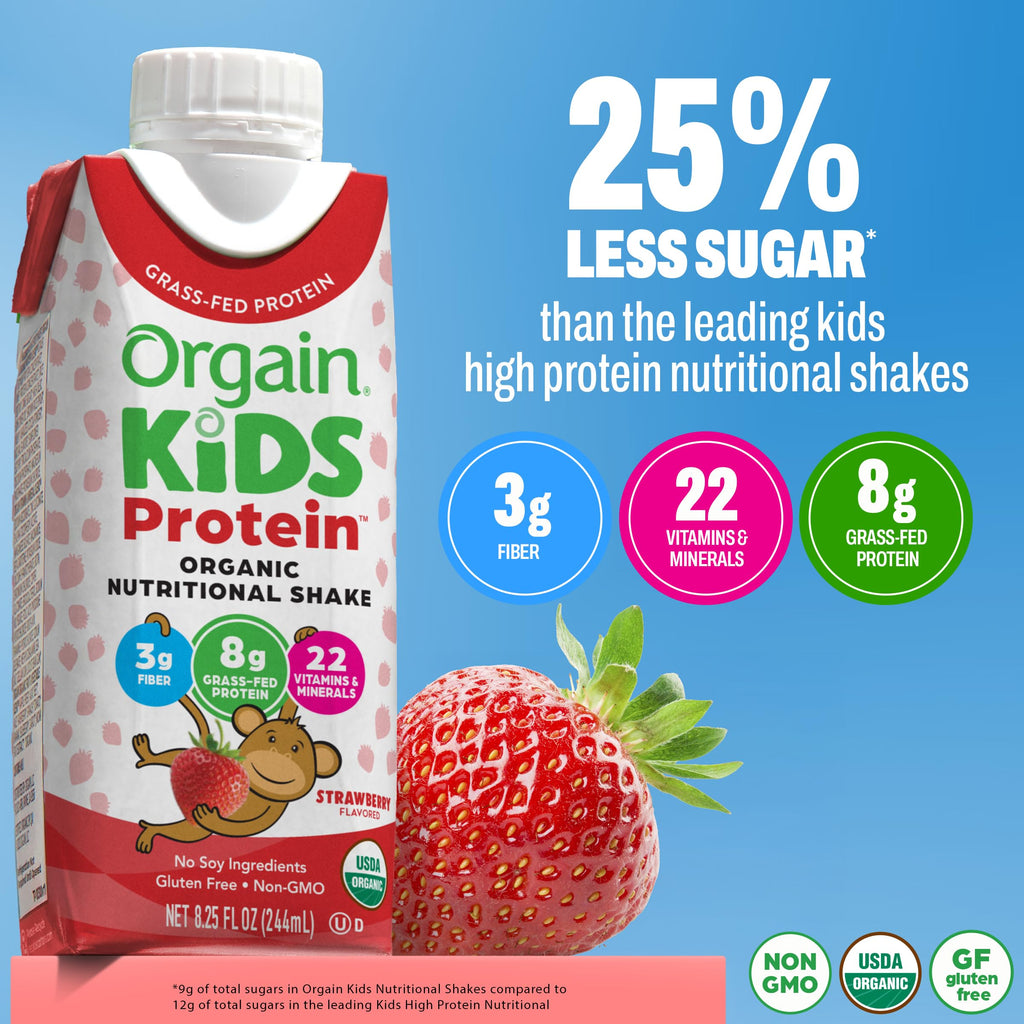 Orgain Organic Kids Dairy 8g Protein Shake, Chocolate, 8.25 oz, 12pk Jansha Store