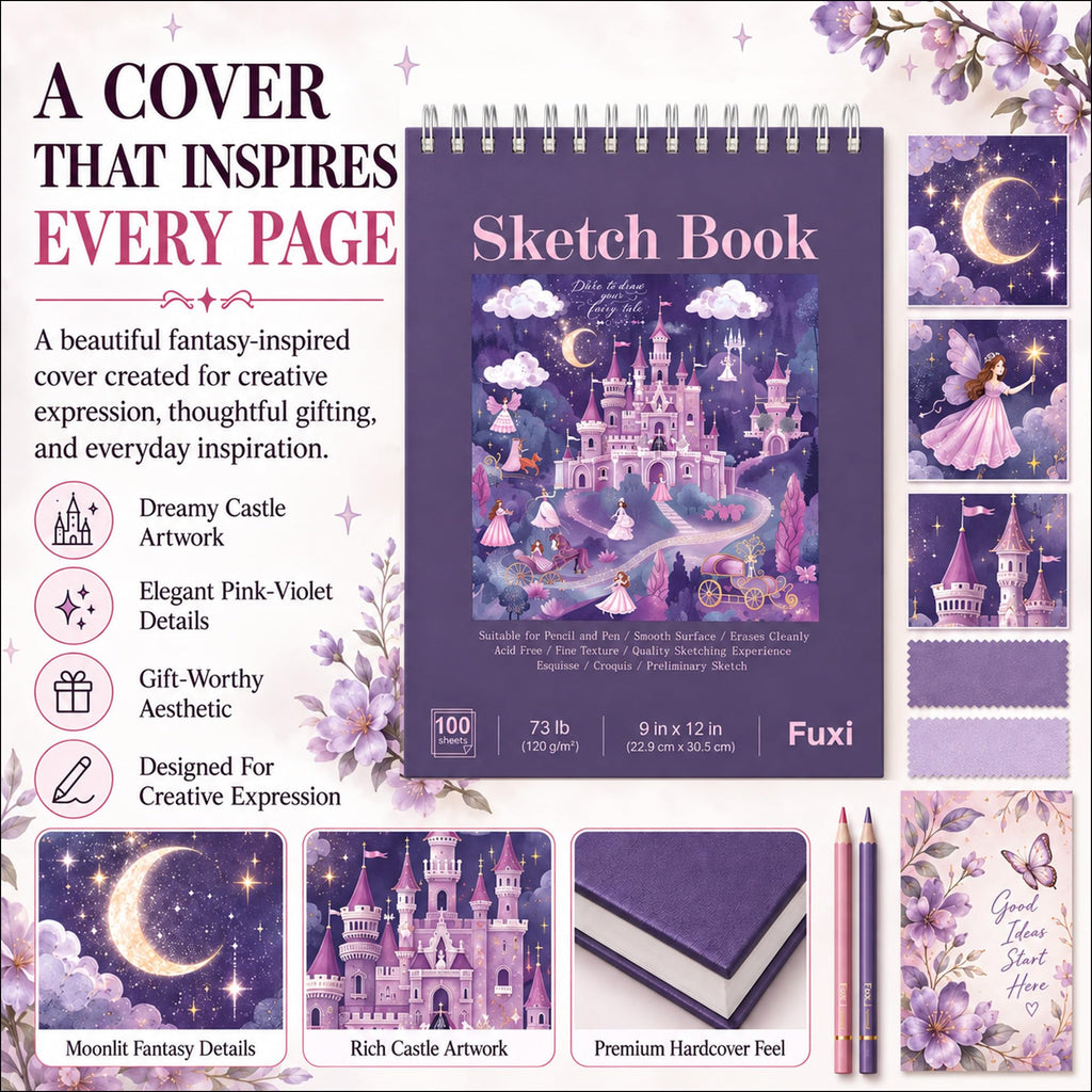 Fuxi Coloring Book & Sketchbook Set, 2-Pack, 9 x 12 in Jansha Store