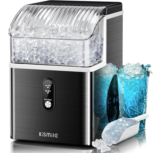 Kismile Nugget Ice Maker Countertop, 35 lbs/Day, Stainless Steel Jansha Store