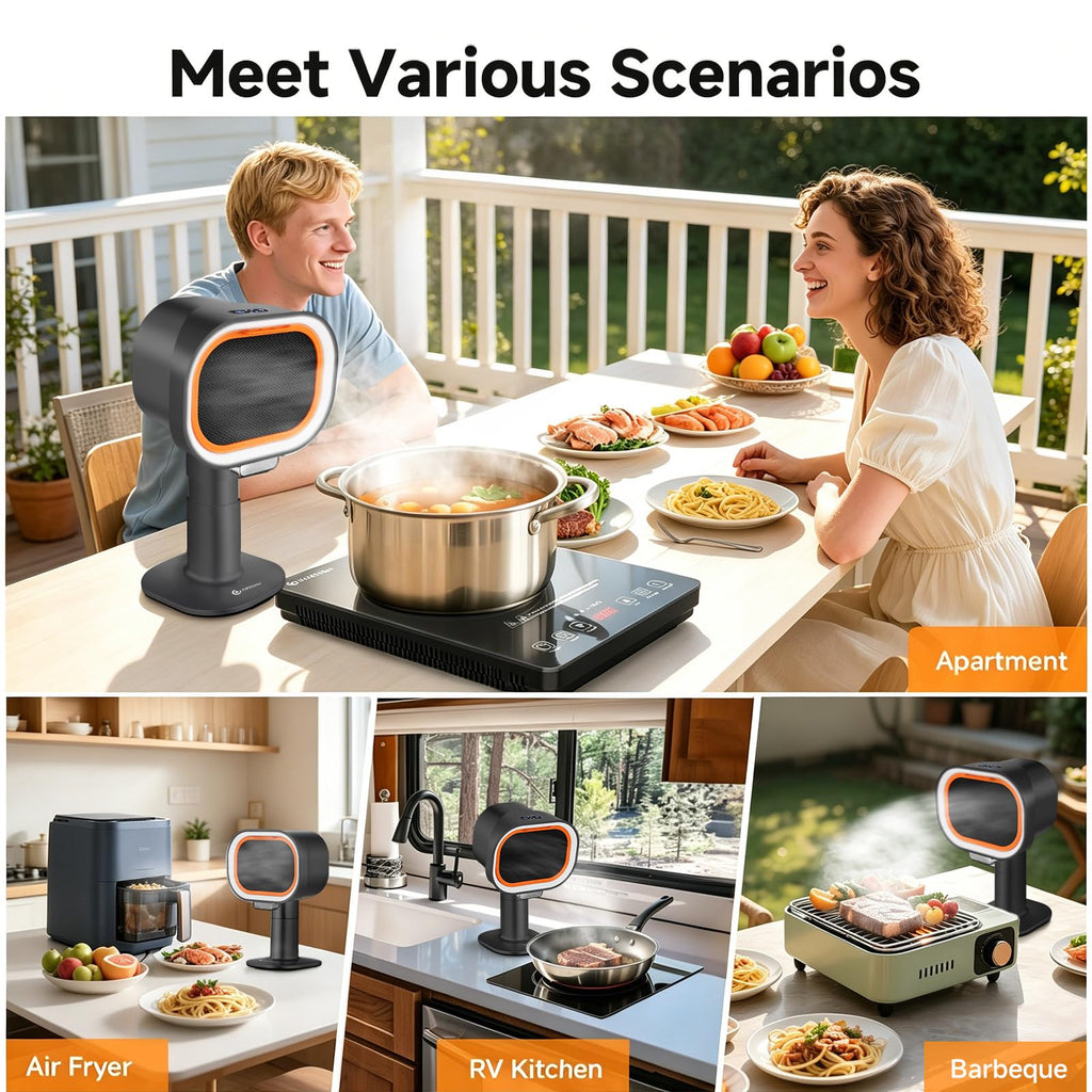 Portable Range Hood, 4-Speed Desktop Exhaust Fan with Telescopic Height Jansha Store