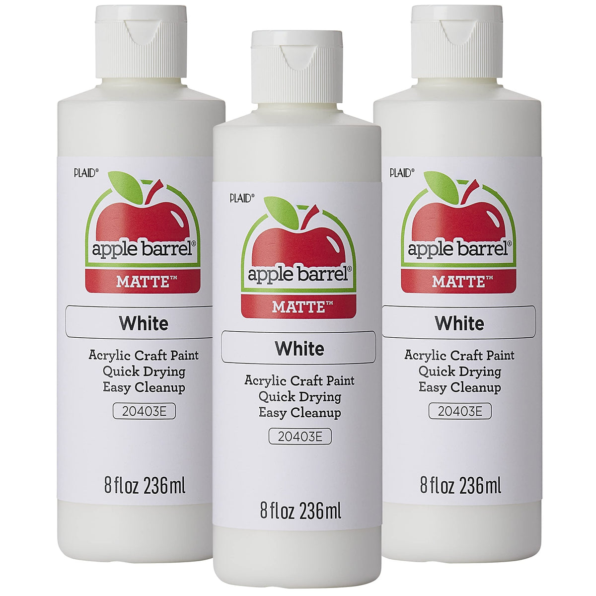 Apple Barrel Acrylic Paint in Assorted Colors (8 Ounce), 20403 White Jansha Store