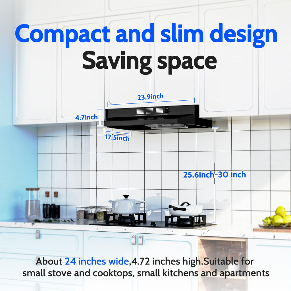 FIREGAS Range Hood 30 inch Under Cabinet, White Range Hood, Kitchen Hood Jansha Store
