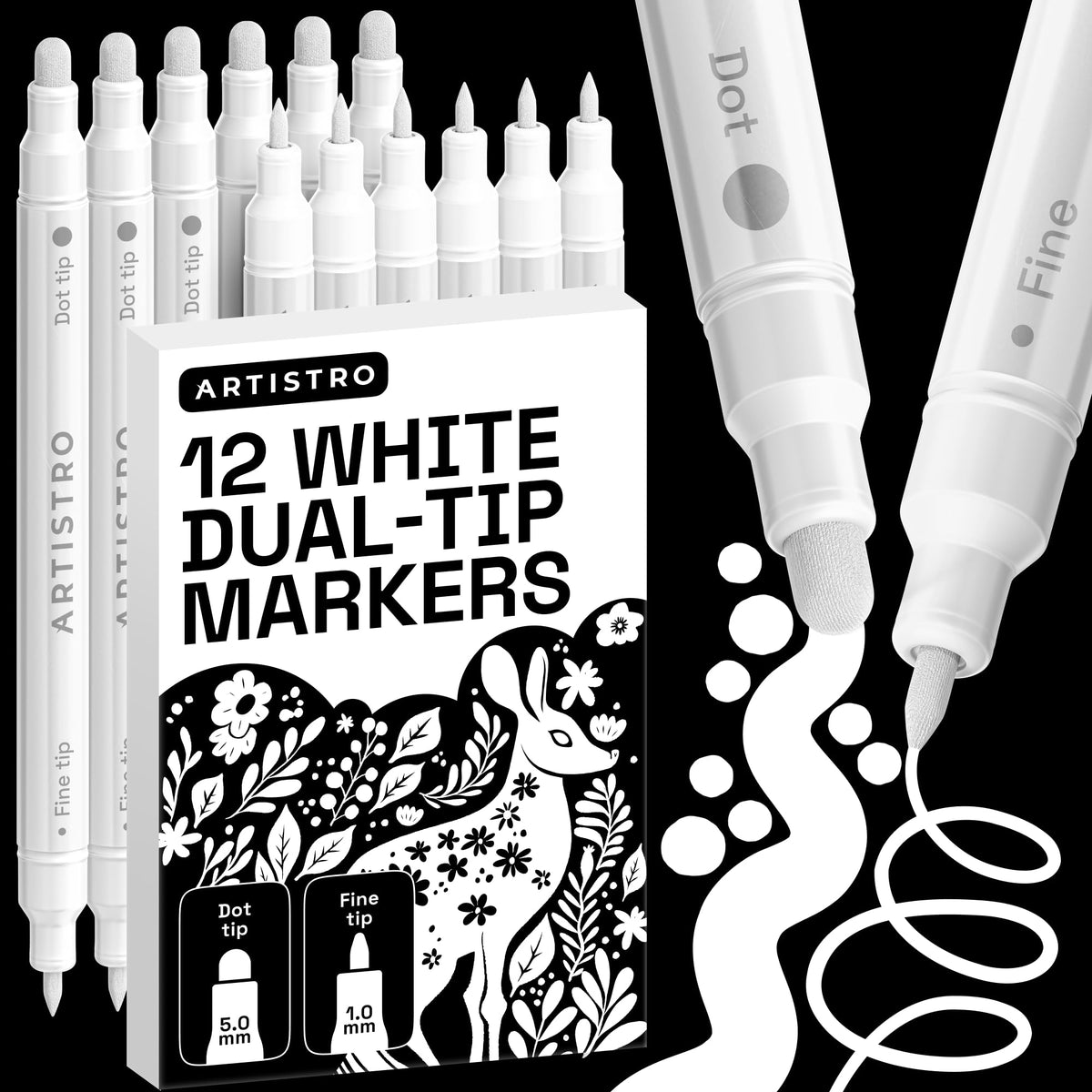 ARTISTRO 36 Multicolor Dual-Tip Acrylic Paint Marker Pens Jansha Store