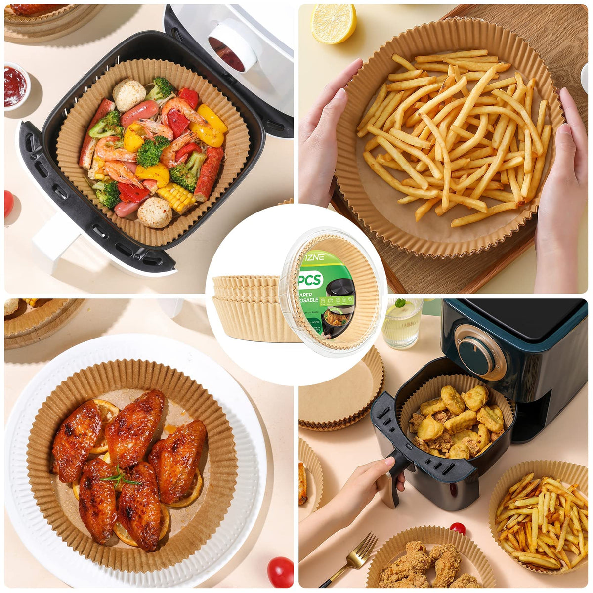 Air Fryer Liners Disposable, 100Pcs Parchment Paper 6.5" Square for 3-5QT Jansha Store