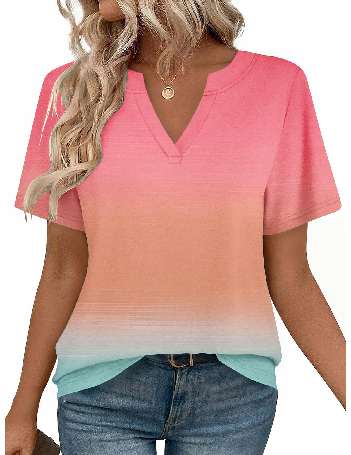 Zeagoo Womens Tops Short Sleeve V Neck Tee Shirts Cute Dressy Casual Jansha Store
