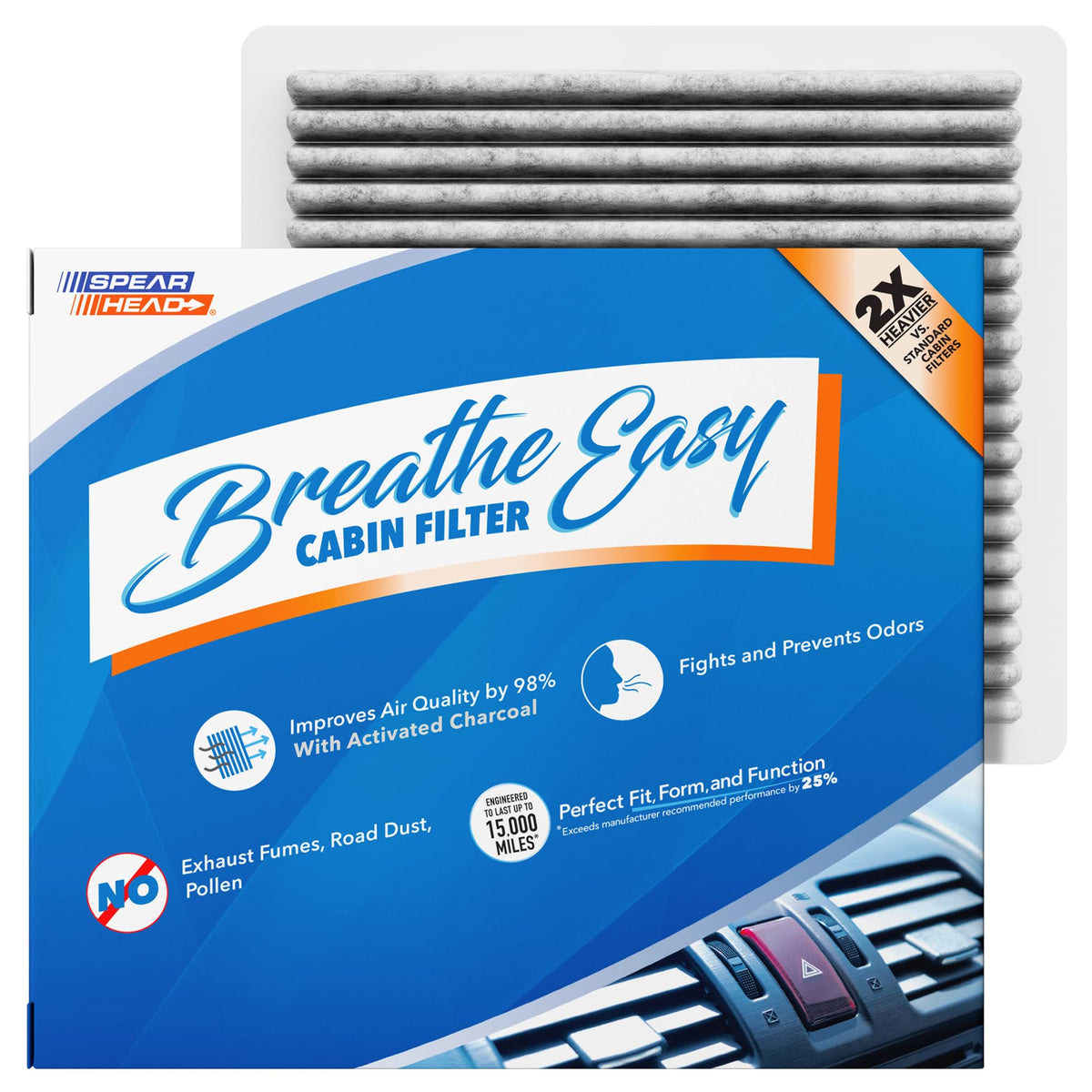 Spearhead Odor Defense Breathe Easy AC & Heater Cabin Air Filter (BE-157) Jansha Store