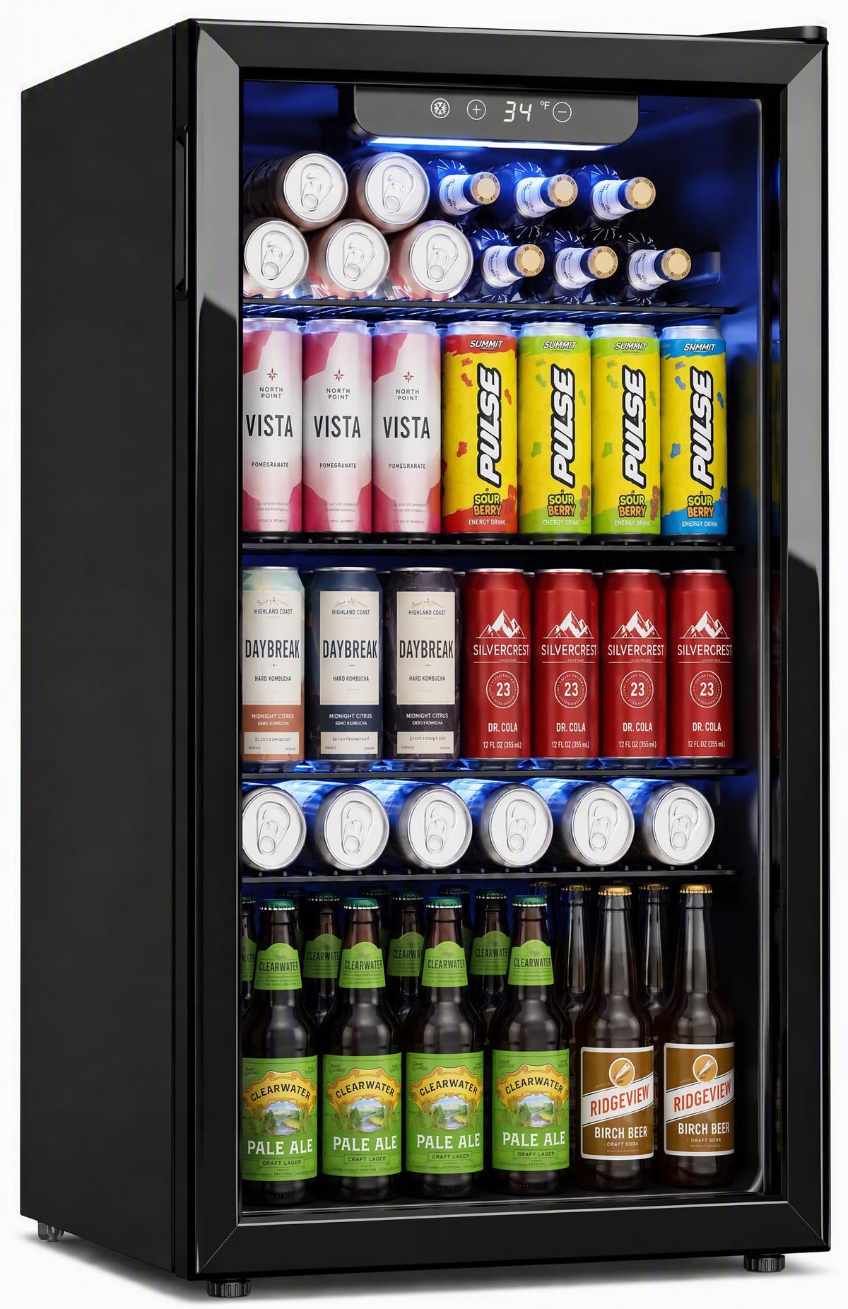 Icyglee 3.2 Cu.Ft Beverage Refrigerator Cooler, 126 Can Mini Fridge,Silver Jansha Store
