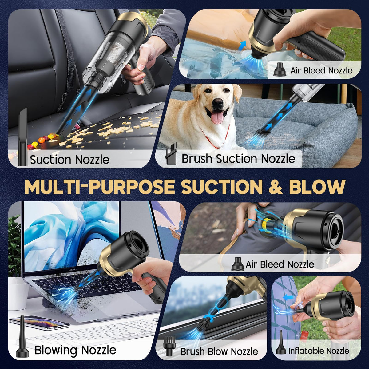 KMM Handheld Car Vacuum Cleaner, Hand Held Vacuum & Air Duster Jansha Store