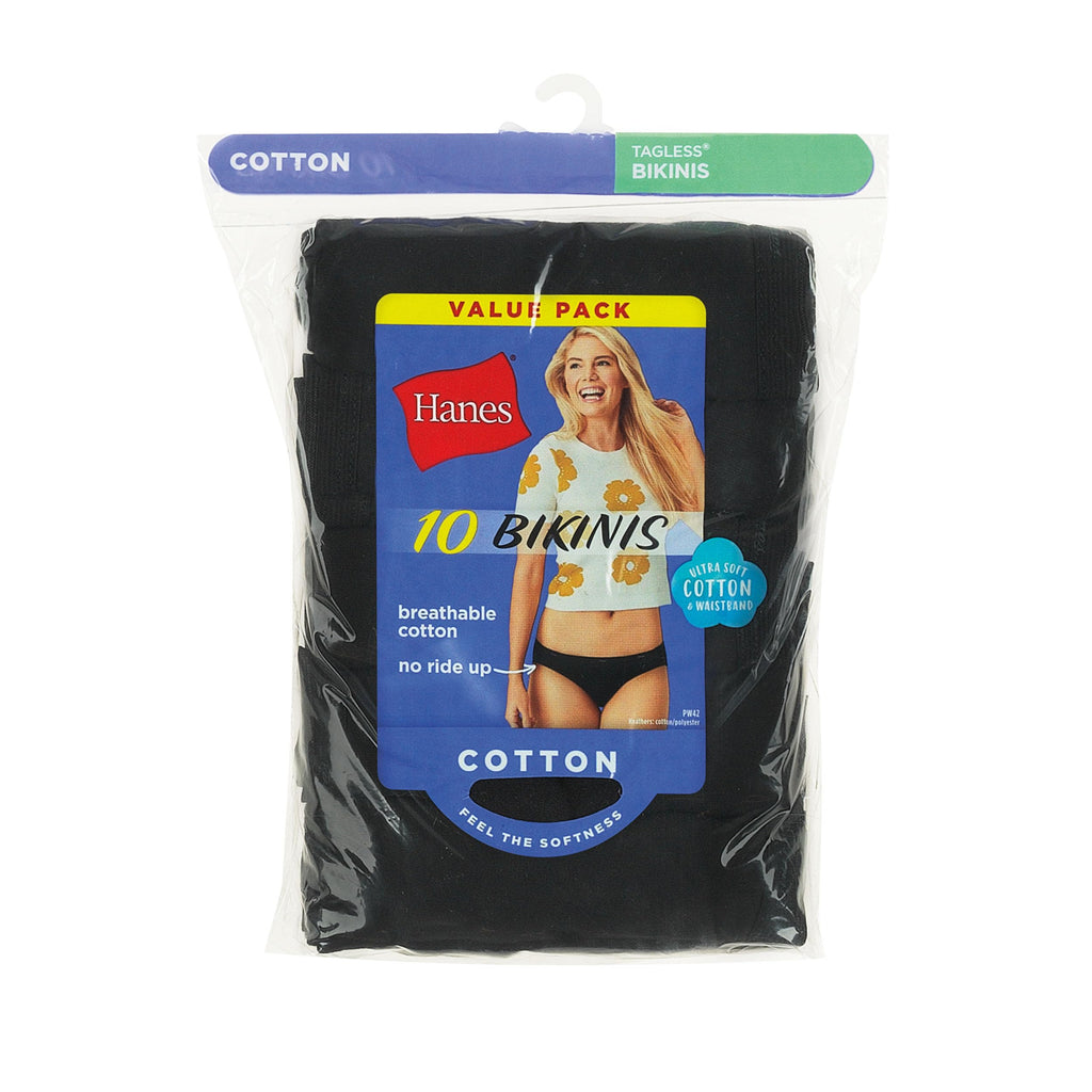 Hanes Women's Underwear Pack, 10-Pack, Full-Coverage Cotton Blend Panties, Moisture-Wicking Underwear for Women Jansha Store