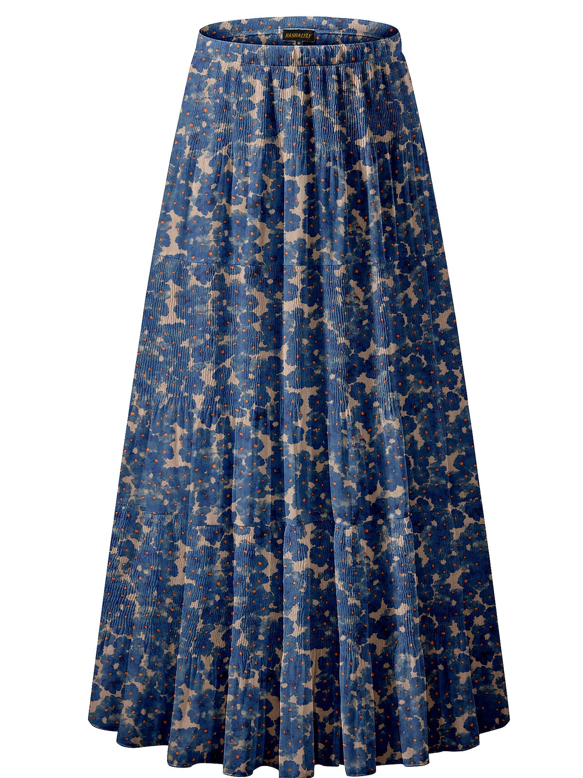 NASHALYLY Women's Chiffon Elastic High Waist Pleated A-Line Maxi Skirts Jansha Store