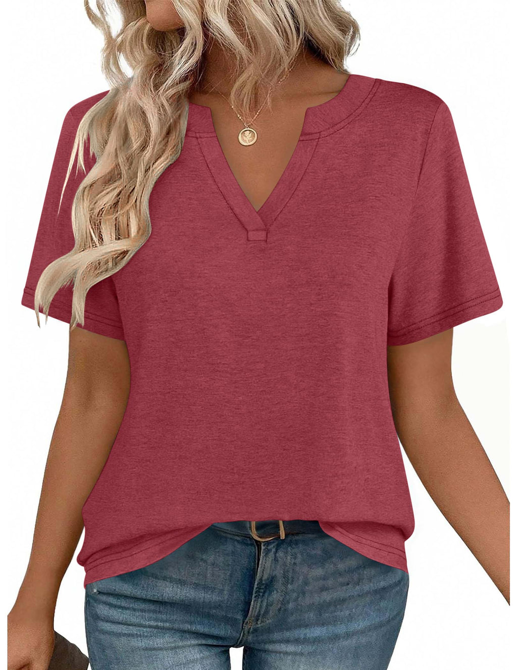 Zeagoo Womens Tops Short Sleeve V Neck Tee Shirts Cute Dressy Casual Jansha Store