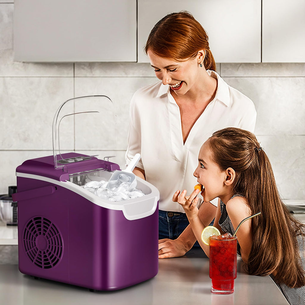 Crzoe Countertop Ice Maker, 26Lbs/24H,2 Sizes of Ice, Self-Cleaning,Black Jansha Store