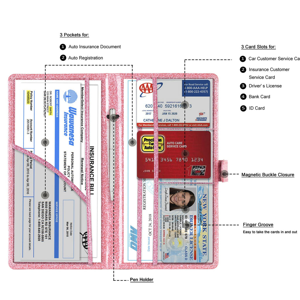 TOURSUIT Car Registration and Insurance Card Holder, Marble Black Jansha Store