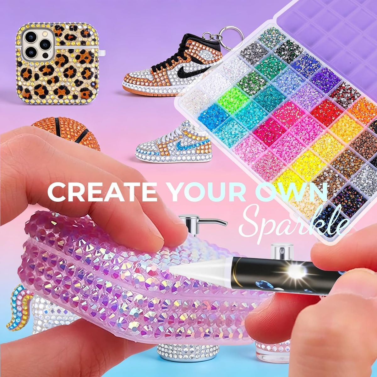 Bedazzling Kit 39000Pcs 44 Colors Resin Jelly Rhinestones, Multicolor 3mm Flatback Gems for Diamond Art, Bedazzler Kit with 4Pcs 10ml B7000 Jewelry Glue & Tools for DIY Nail Art Crafting Book Makeup Jansha Store