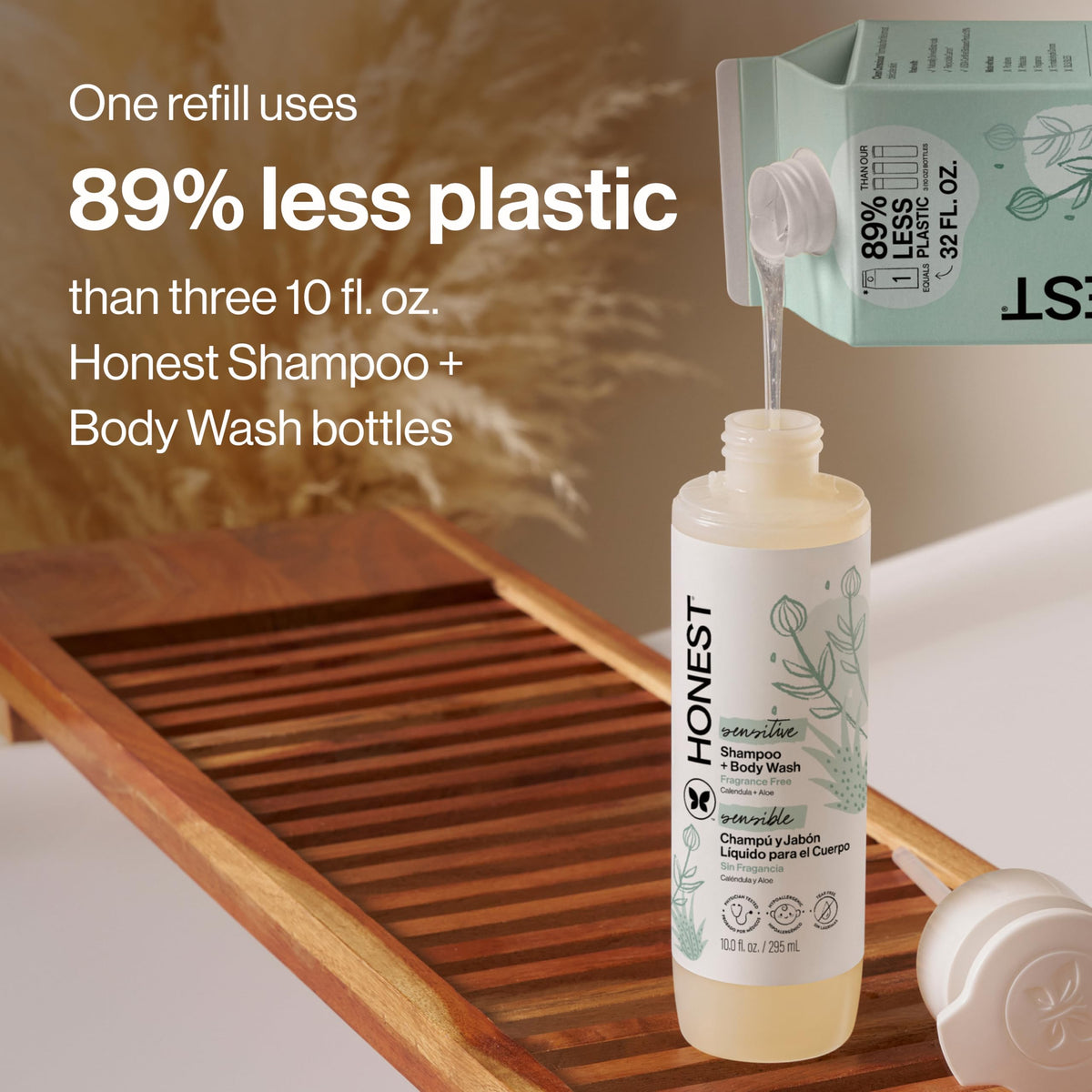 The Honest Company Shampoo & Body Wash, Tear-Free, Fragrance-Free, 10 fl oz Jansha Store